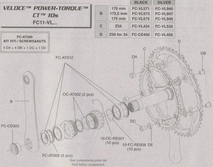 CAMPAGNOLO VELOCE 2015  Kettenblatt, schwarz, 50 Zähne 