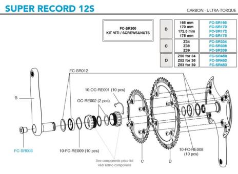 CAMPAGNOLO SUPER RECORD 2019  Kettenblatt, 12fach, 39 Zähne, innen
