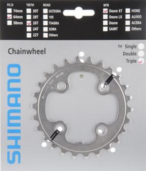 SHIMANO DEORE XT (FC-M771)  Kettenblatt, 26 Zähne