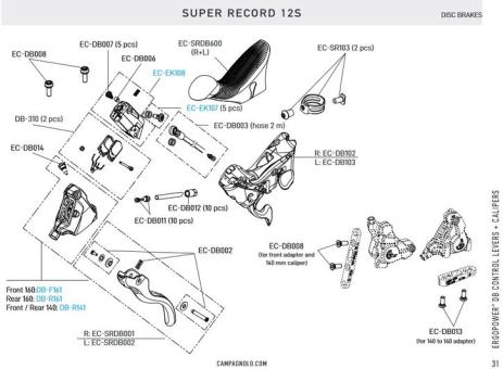 CAMPAGNOLO SUPER RECORD DISC  Schalteinheit, links, 2*12 