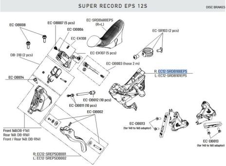 CAMPAGNOLO SUPER RECORD EPS DISC  Schalteinheit, rechts, 2*12fach 