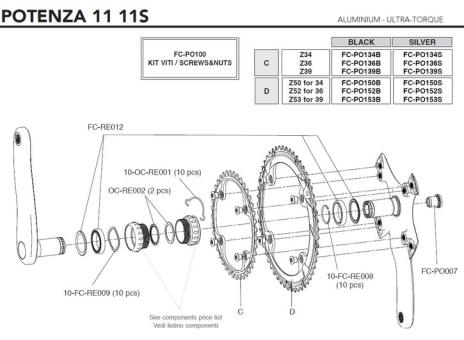CAMPAGNOLO ULTRA TORQUE  Zentrale Schraube 