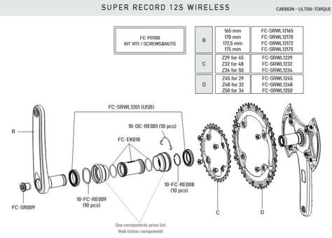 CAMPAGNOLO SUPER RECORD  Lagerset (FC-SRWL1201) 
