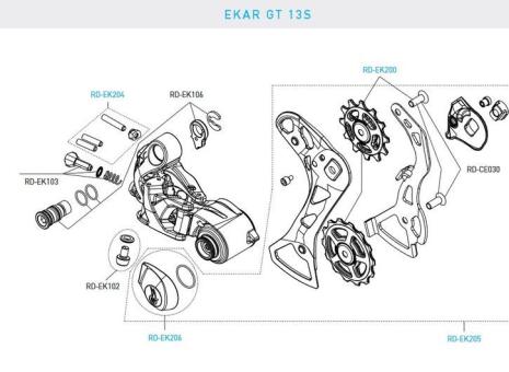 CAMPAGNOLO EKAR GT  Schaltschwinge + Kupplungsdeckel 