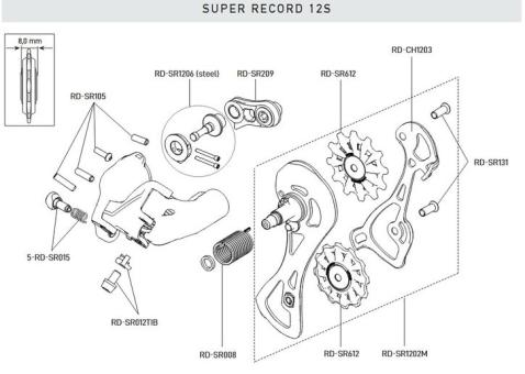 CAMPAGNOLO SUPER RECORD  Schaltwerk-Befestigungsbolzen, Stahl 