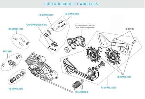 CAMPAGNOLO SUPER RECORD 13 WRL  MODE-Tastensatz Schaltwerk 