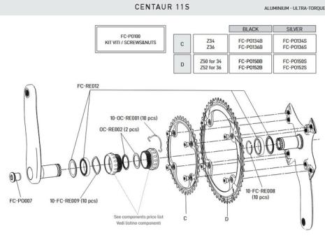CAMPAGNOLO CENTAUR  Kettenblatt, 11fach, 