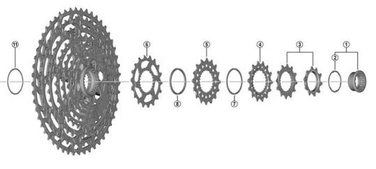 SHIMANO DEORE XT (CS-M8100)  Abschlußmutter 