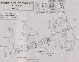 CAMPAGNOLO VELOCE 2015  Kettenblatt, schwarz, 50 Zähne 