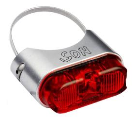 SCHMIDT SON  Rücklicht für Sattelstütze, silber-rot 