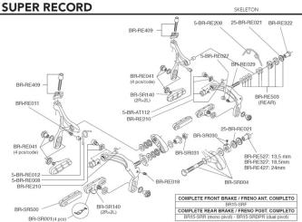 CAMPAGNOLO SUPER RECORD 2015  Bremsschuhe, schwarz, Satz 
