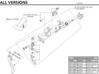 CAMPAGNOLO VELOCE ESCAPE  Schalteinheit, rechts 