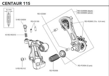 CAMPAGNOLO CENTAUR  Schaltschwinge, schwarz, 11S 