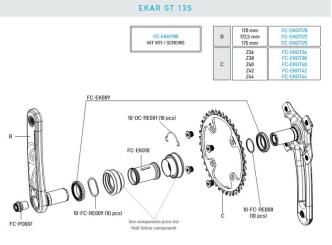 CAMPAGNOLO EKAR GT  Kettenblatt, 13fach, 