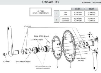CAMPAGNOLO CENTAUR  Kettenblatt, 11fach, 