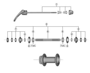SHIMANO HB-M6000  VR-Hohlachse 