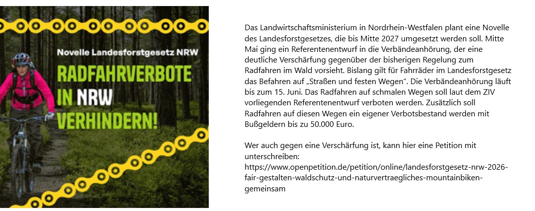 Radfahrverbot im Wald
